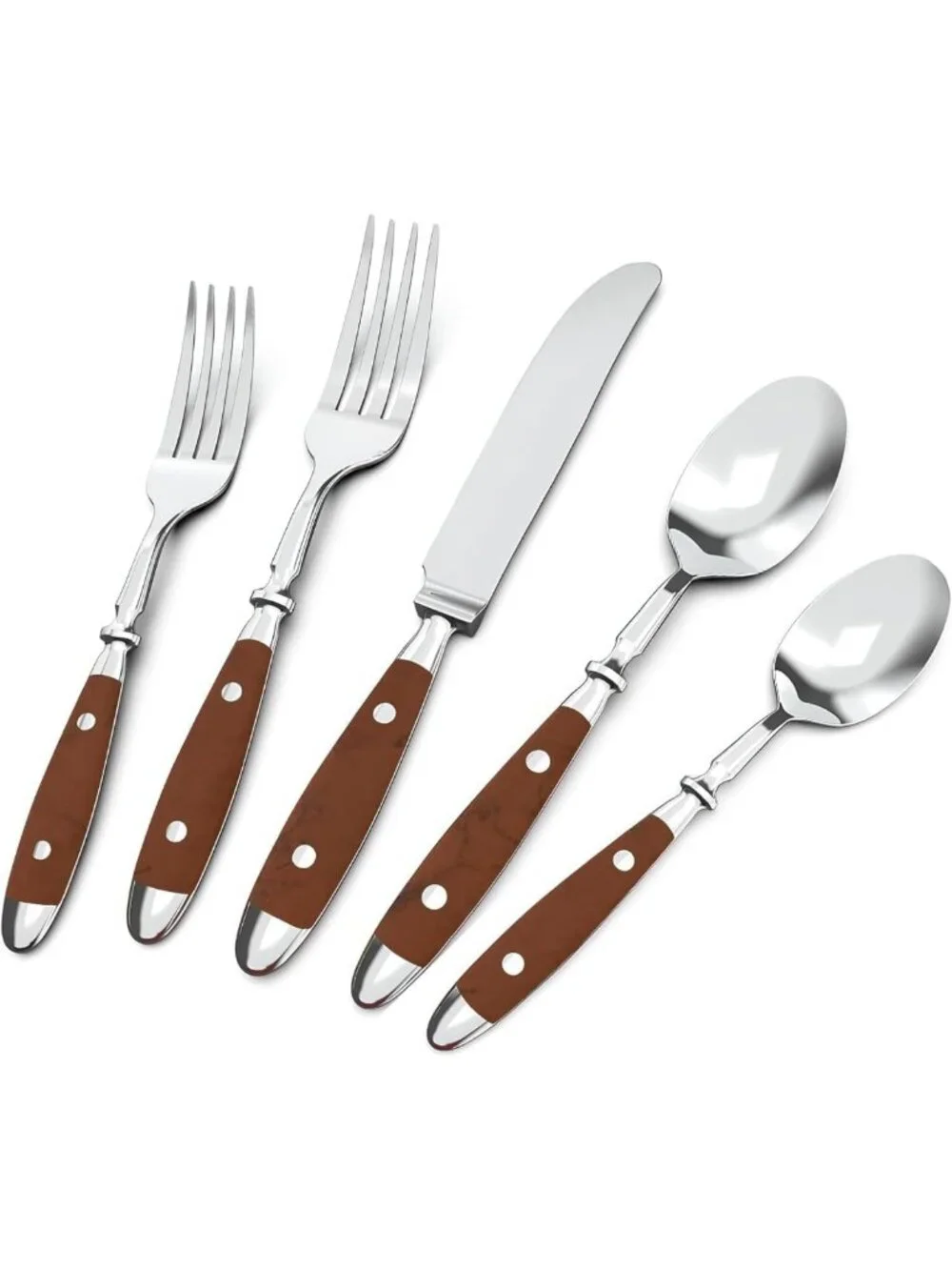 20-Piece Vintage Silverware Set for 4, Stainless Steel Cutlery, Dishwasher Safe